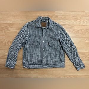 Levi's Black and White Gingham Jacket Oversized Dit